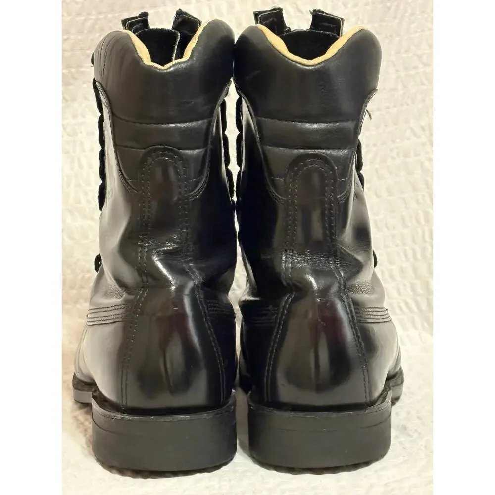 Chippewa USA VTG Steel Toe Black Leather Trooper Tactical Moto Boots Men Size 9C